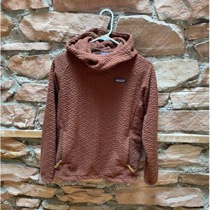 Patagonia diamond cowl hooded sweater small rust